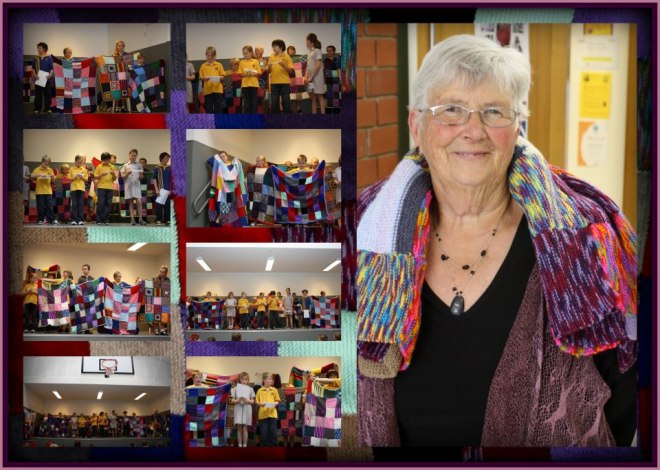 Mrs Carol Doddridge was acknowledged for her huge contribution to the knit one project (aid for AIDS orphans). Carol lost her house in the fire. 