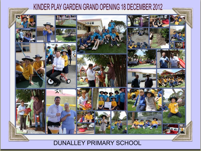 The kinder play garden was completed - thanks to kind volunteers and donations from the community and hard work by the P & F - in Dec 2012, less than a month before it was destroyed. 